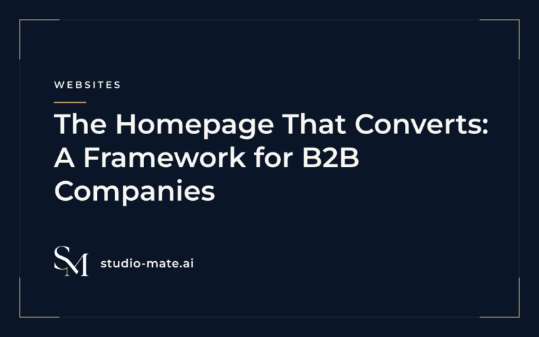 The Homepage That Converts: A Framework for B2B Companies