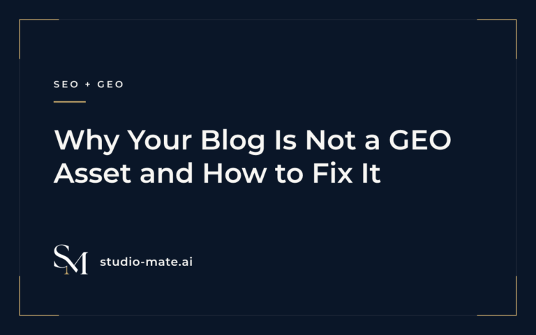 blog optimization - Why Your Blog Is Not a GEO Asset and How to Fix It
