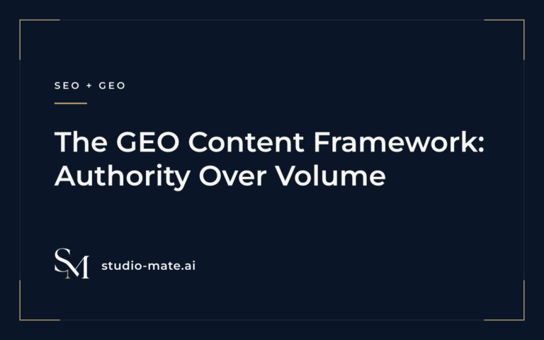 content authority - The GEO Content Framework: Authority Over Volume