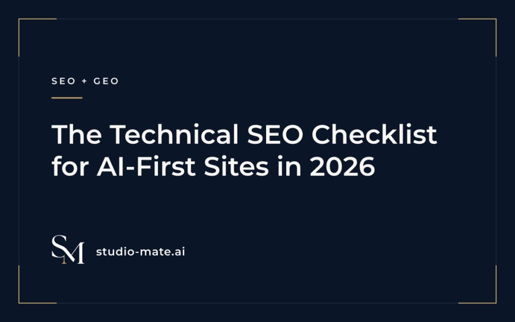 AI-first SEO - The Technical SEO Checklist for AI-First Sites in 2026
