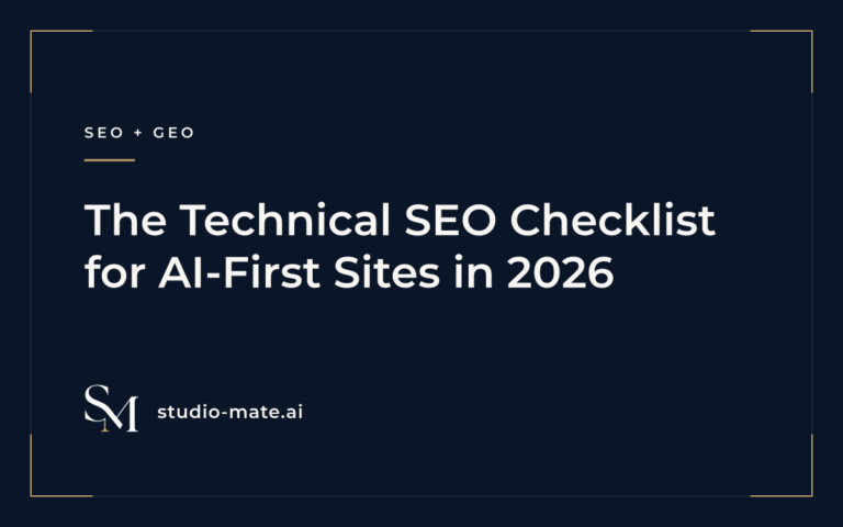 AI-first SEO - The Technical SEO Checklist for AI-First Sites in 2026