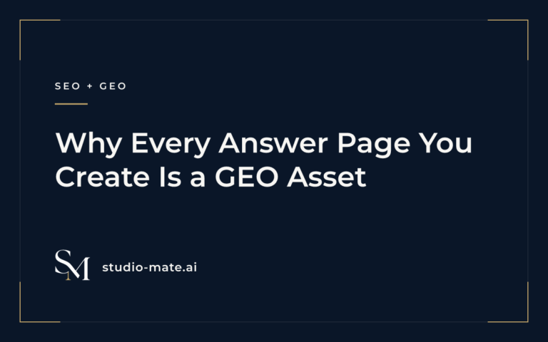 answer pages - Why Every Answer Page You Create Is a GEO Asset